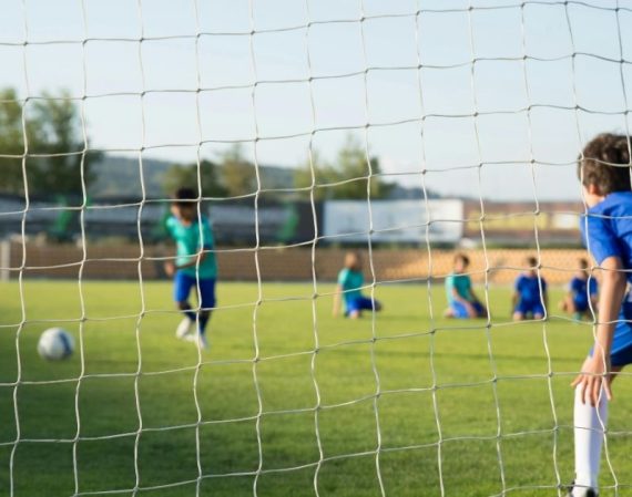 Kids playing soccer