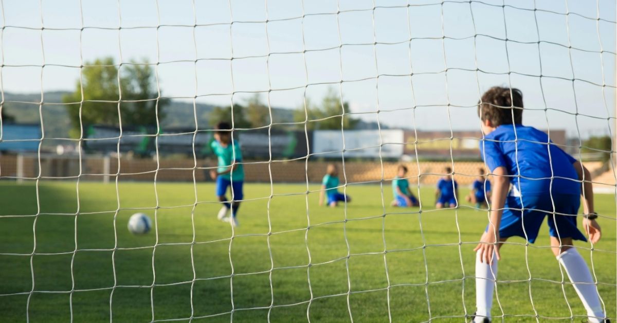 Kids playing soccer