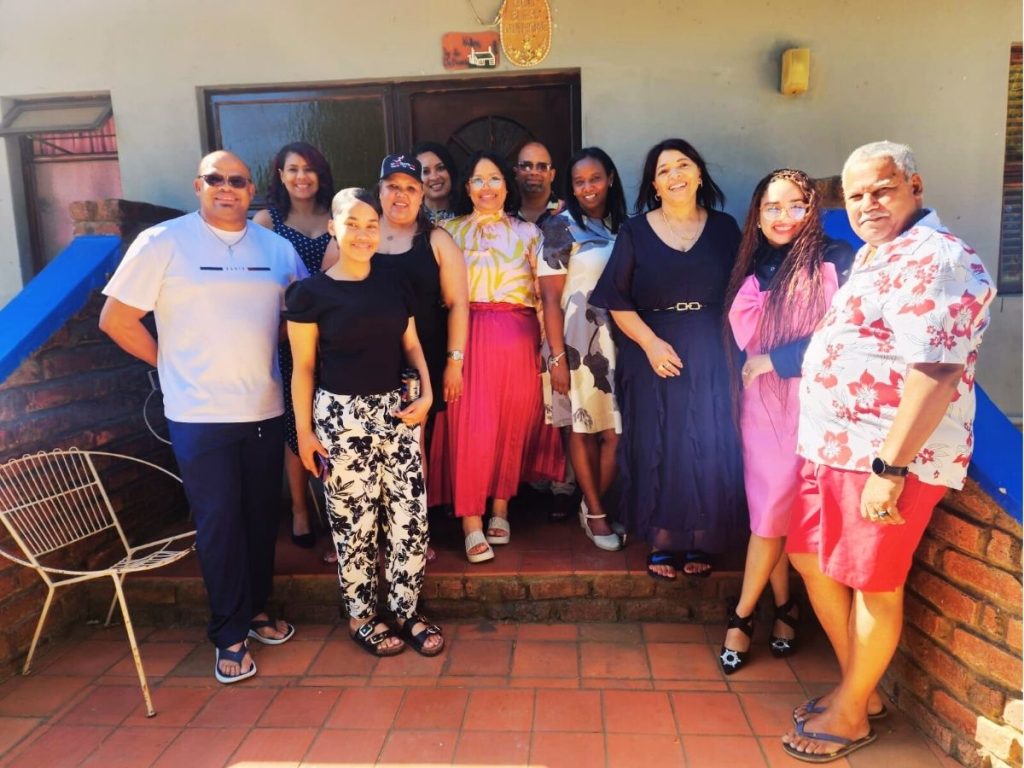 The Tour My Province team with our newfound family and friends after a delicious Sunday lunch at Auntie Henna's in Riversdale