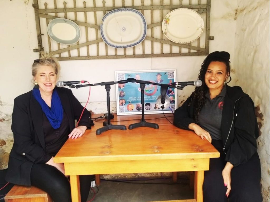 Eleane Peyper of De Doornkraal Vinotel, interviewed by Elle Williams during our outside broadcast at the Ou Tronk in Riversdale